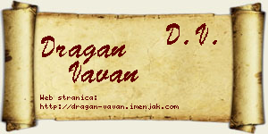 Dragan Vavan vizit kartica